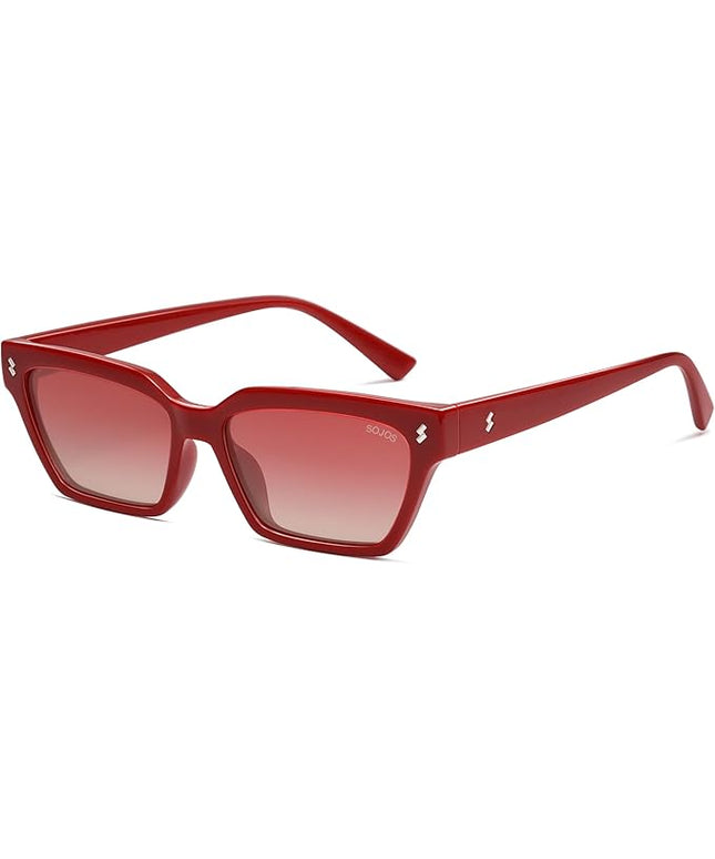 SOJOS Trendy Polarized Sunglasses Womens Men Retro Vintage 90s Cute Cat Eye Narrow Sun Glasses SJ2381