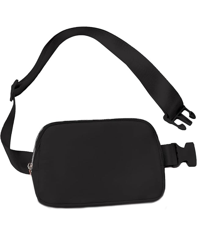 Belt Bag for Women, Cross Body Fanny Pack Fashion Waist Packs Everywhere Belt Bag with Adjustable Strap Gifts for Teen Girls Women Men (Black)