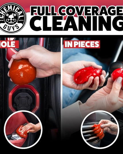 Chemical Guys Sticky Icky Car Cleaning Gel, Sweet Strawberry, Interior Car Cleaner, Reusable Automotive Crevice & Interior Dust Cleaner for Air Ventss, Cup Holders & Keyboards, 0.88 Ounce (Pack of 4)