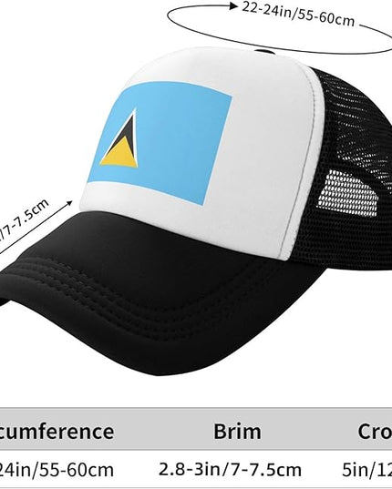 Cute Flag Baseball Cap for Men Women Mesh Trucker Hat Adjustable Patriotic Snapback Baseball Hat for Sports Running