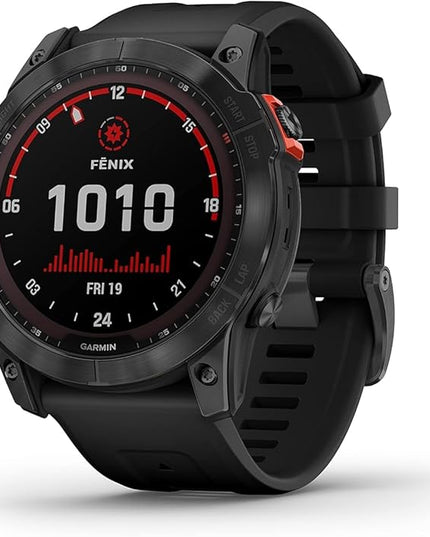 Garmin Fenix 7X Solar Multisport GPS Watch, Slate Grey with Black Band (Renewed)