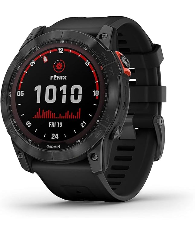 Garmin Fenix 7X Solar Multisport GPS Watch, Slate Grey with Black Band (Renewed)