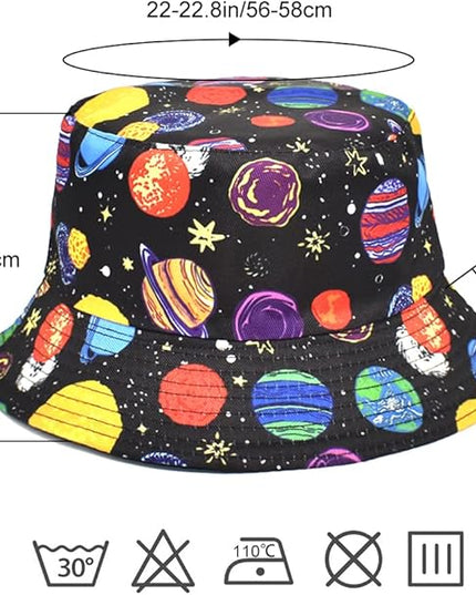 Malaxlx Unisex Bucket Hat Beach Sun Hat Aesthetic Fishing Hat for Men Women Teens, Reversible Double-Side-Wear
