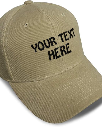 Baseball Cap Custom Personalized Text Dad Hats for Men & Women Strap Closure