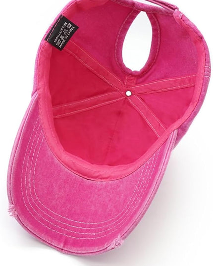 YeeHeen Ponytail Baseball Cap for Women High Messy Bun Caps Washed Cotton Hats