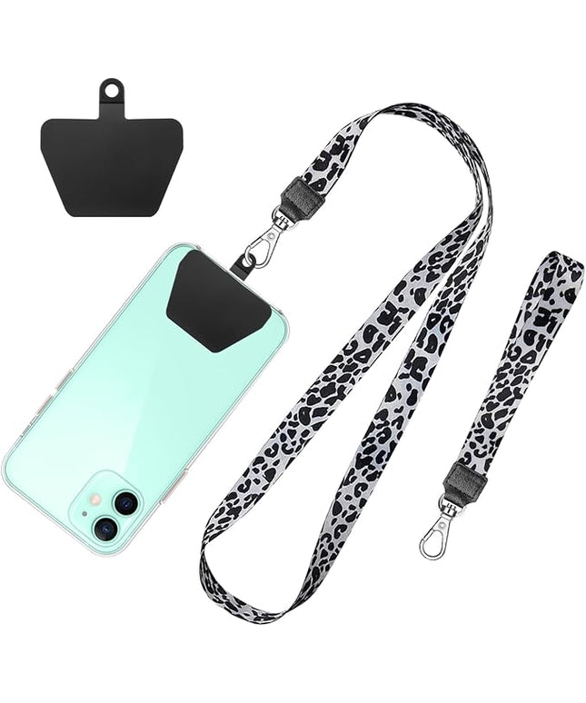 SHANSHUI Phone Lanyard, Neck Wrist Nylon Cell Phone Lanyard 1Pcs Tether Pads Compatible with iPhone & All Smartphones in Full Cover Cases