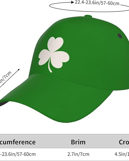 St. Patrick's Day Baseball Cap for Men Women Flower Print Sport Outdoor Travel Trucker Hat Sun Protection Dad Hats
