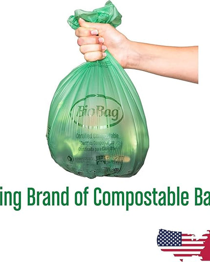 4 Gallon Compostable Trash Bags by BioBag, 75 Count, BPI Certified, Meets ASTM D6400 Standards, Made in USA, Small Kitchen & Bathroom Liners