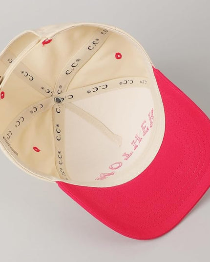 MIRMARU Two-Tone Vintage Canvas Trucker Hats for Men & Women, Adjustable Size Baseball Caps with Trendy Embroidered Design
