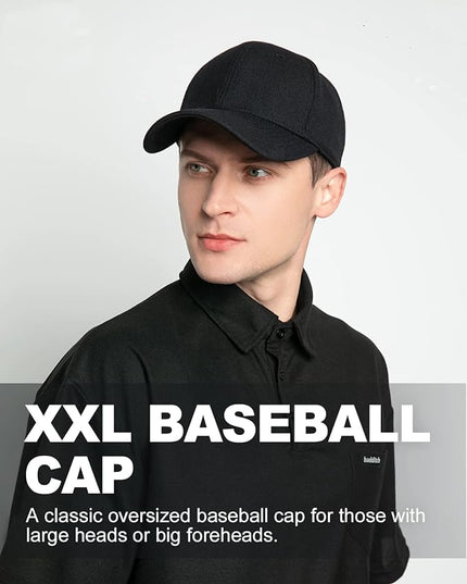 Zylioo XL XXL Oversize Baseball Cap, 100% Cotton Adjustable Dad Hat for Big Heads 23.5"-25.5", Soft Crown Large Size Cap