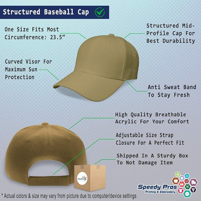 Baseball Cap Custom Personalized Text Dad Hats for Men & Women Strap Closure