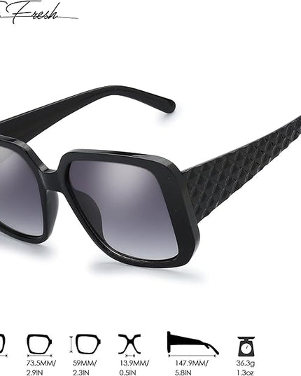 The Fresh Women's Oversized Square Jackie O Cat Eye Hybrid Butterfly Fashion Sunglasses - Exquisite Packaging