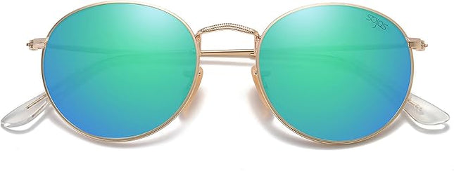 SOJOS Small Round Polarized Sunglasses for Women Men Classic Vintage Retro Shades UV400 SJ1014