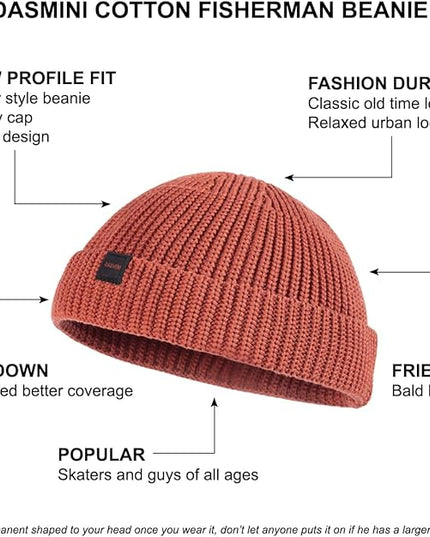 Fisherman Beanie Hats for Men Women,Knit Trawler Skull Cap,Watch Cap,Spring Fall Winter Warm Short Hats