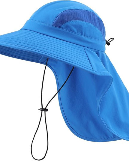 Home Prefer UPF 50+ Sun Hats for Men Women Wide Brim Fishing Hat with Neck Flap UV Protection Sunblock Safari Bucket Hat