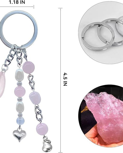Cute Crystal Keychains Boho Key Rings for Car Keys Kawaii Bag Accessories Charms Bling Healing Teardrop Keyring Handmade