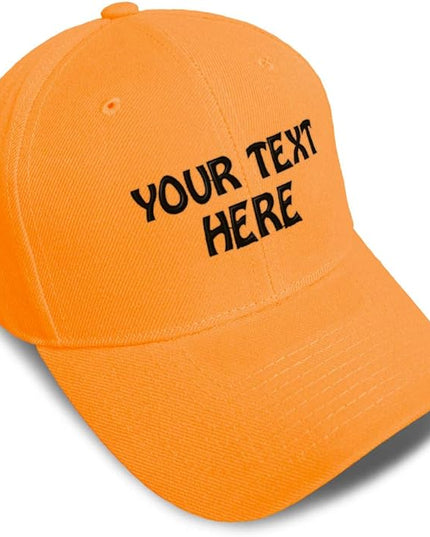Baseball Cap Custom Personalized Text Dad Hats for Men & Women Strap Closure