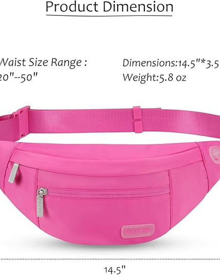 MAXTOP Large Crossbody Fanny Pack with 4-Zipper Pockets,Gifts for Enjoy Sports Festival Workout Traveling Running Casual Hands-Free Wallets Waist Pack Phone Bag Carrying All Phones