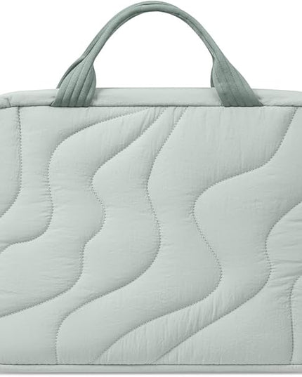 tomtoc 13-14 Inch Protective Puffy Laptop Carrying Bag for Women, Lightweight Laptop Briefcase Fits 14-inch MacBook Pro M5 2025 & Other 13"/14" Computers, Work Bag Case Handbag with Organized Storage