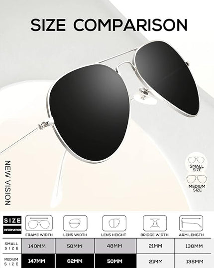 KALIYADI Classic Aviator Sunglasses for Men Women Driving Sun glasses Polarized Lens UV Blocking