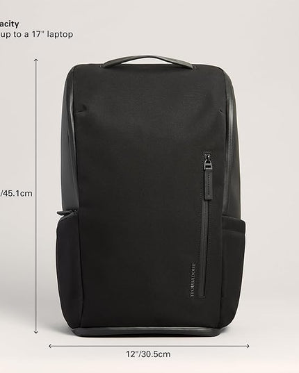 Troubadour Pioneer Backpack 3.0 - Premium Everyday Bag with Padded Laptop Section, Ventilated Shoe Compartment & Sustainable Waterproof Material - All-Day LIghtweight Comfort Design - Black