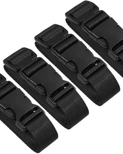 Vigorport Utility Straps Quick Release Nylon Backpack Accessory Bag Strap,Adjustable for Hiking,Travel,Outdoor Sports-4 Pack (Black, 1.25" W-72 L)