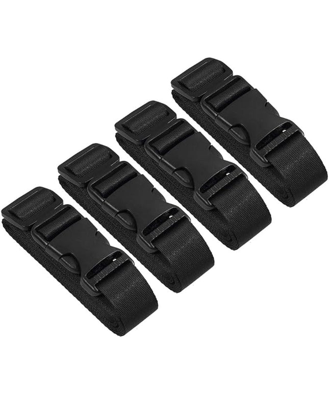 Vigorport Utility Straps Quick Release Nylon Backpack Accessory Bag Strap,Adjustable for Hiking,Travel,Outdoor Sports-4 Pack (Black, 1.25" W-72 L)