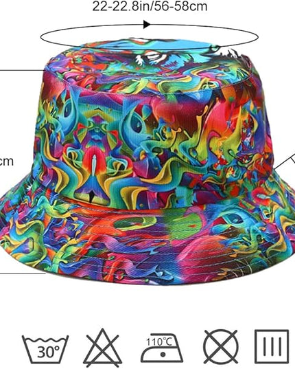 Malaxlx Unisex Bucket Hat Beach Sun Hat Aesthetic Fishing Hat for Men Women Teens, Reversible Double-Side-Wear