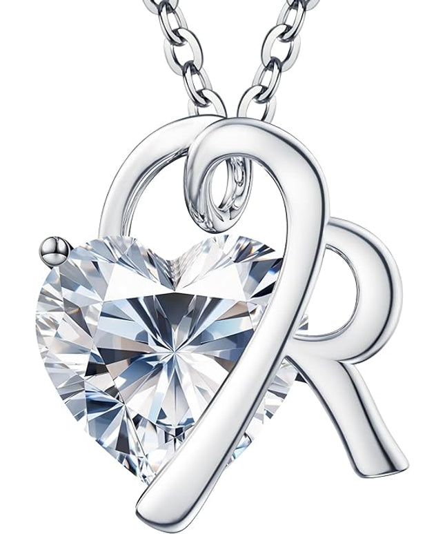 ForeverLove Heart Necklaces for Women, 4-2 Carats Heartshap Moissanite, Silver Pendant Jewelry, Anniversary Birthday Gifts for Wife, Girlfriend, Daughter, Mom