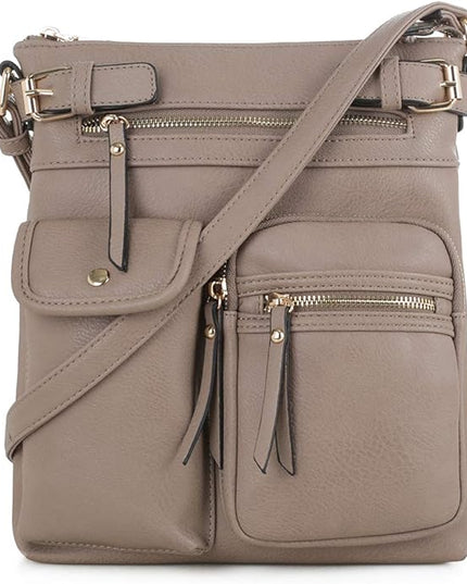 SG SUGU Katie Lightweight Medium Crossbody Bag Shoulder Bag with Multi Pocket for Women