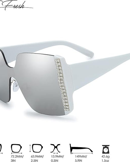 The Fresh Women's Oversized Square Jackie O Cat Eye Hybrid Butterfly Fashion Sunglasses - Exquisite Packaging