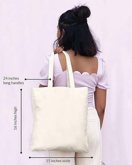 Eco Right Tote Bag for Women, Reusable Grocery Bag, Canvas Tote Bag for Shopping, Cotton Bag for Daily Use, Gifts for Women