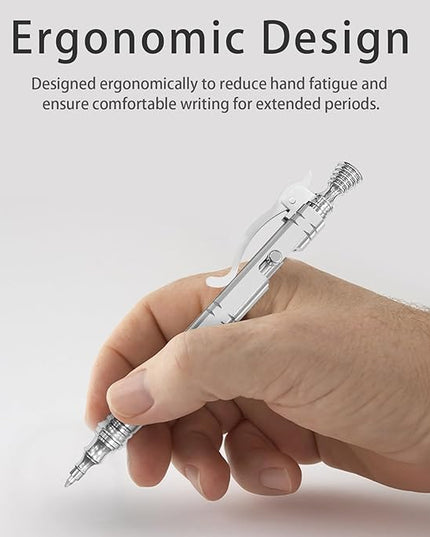 Luxury Bolt Action Pen: Heavy-Duty Stainless Steel EDC Ballpoint Pen with Retractable Mechanism and Pocket Clip - Refillable, Designed for Smooth Writing