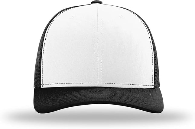 Richardson 112 Trucker Hat - Premium Adjustable Snapback Hat - Structured Six Panel Richardson Blank Caps