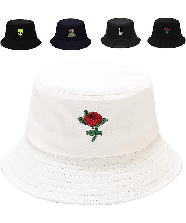 Cotton Bucket Hat for Women Men Summer Travel Sun Beach Bucket Cap, Unisex Outdoor Fisherman Hat