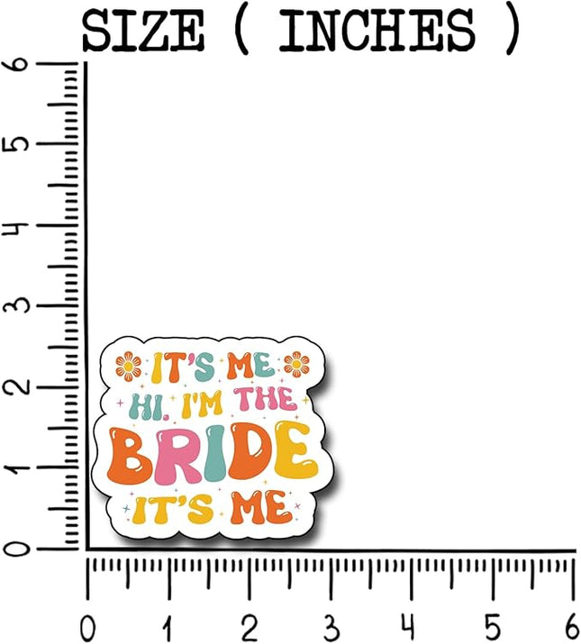 (3Pcs) It's Me Hi I'm The Bride It's Me Sticker, I'm The BrideDecorate Books Laptop Phone, Water Bottles Kindles Stickers, Tumbler Sticker Waterproof Vinyl Decorate Sticker 3" Inch
