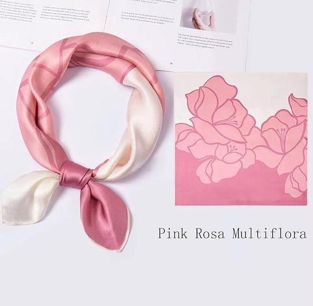 Head Bandanas Scarf for Women Silk Satin Hair Scarf Lightweight Vintage Fashion Square Neck Scarves Gift