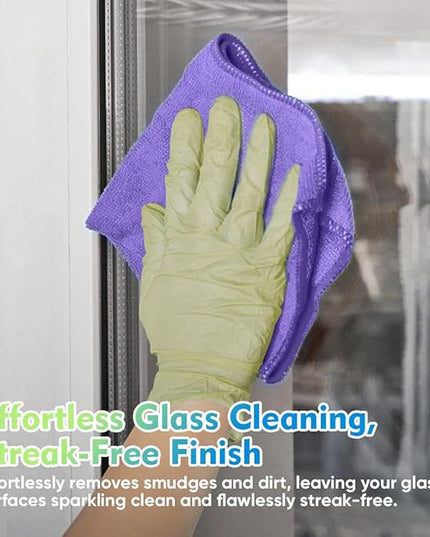HOMEXCEL Purple Microfiber Cleaning Cloth 12 Pack 12.5 x 12.5 Inch Microfiber Towels for Cars Ultra Absorbent Cleaning Rags Lint Free Cleaning Towels for Household Kitchen, Window Car