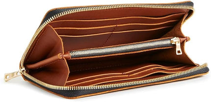 Portland Leather Goods Women's Accordion Zip Wallet – Handcrafted in Durable, Full-Grain Leather – 8 Card Slots & Secure Zippered Pocket – Honey