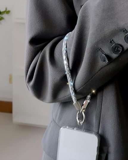 2Pcs Phone Crossbody Lanyard and Wrist Strap, Universal Cell Phone Lanyard Strap with 2Tether Tab