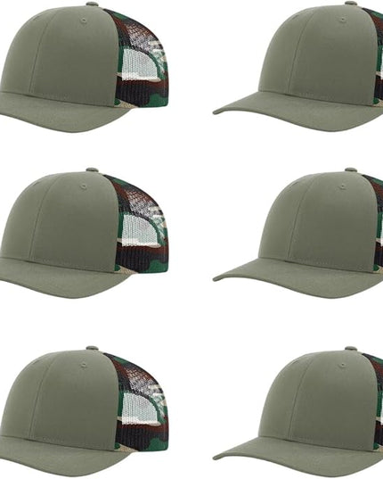 Richardson 112 Classic Six-Panel Adjustable Snapback Trucker Cap | Bulk Packs Available