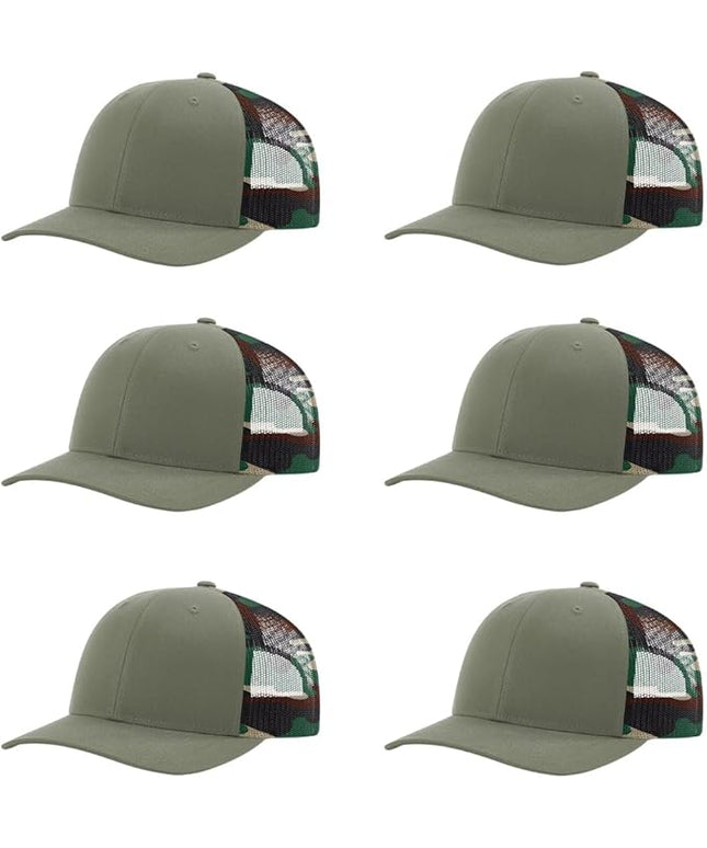 Richardson 112 Classic Six-Panel Adjustable Snapback Trucker Cap | Bulk Packs Available