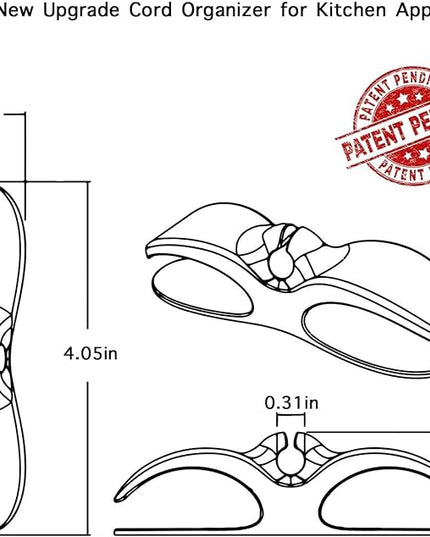 Cord Organizer for Kitchen Appliances - 3 PCS Stick On Cable Wrapper Holder Winder Keeper, Power Wire Management Wrap Hook Clip for Kitchenaid Mixer, Home Gadget Accessories