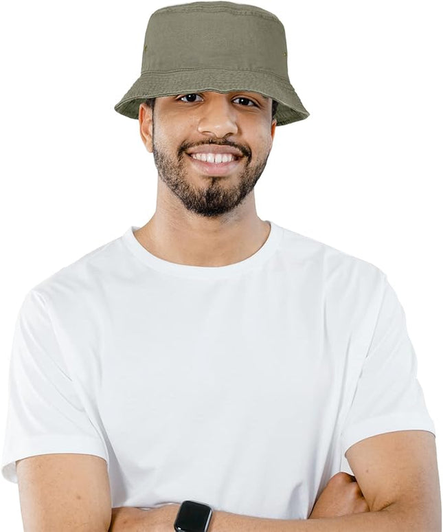Falari Men Women Unisex Cotton Bucket Hat 100% Cotton Packable for Travel Fishing Hunting Summer Camp