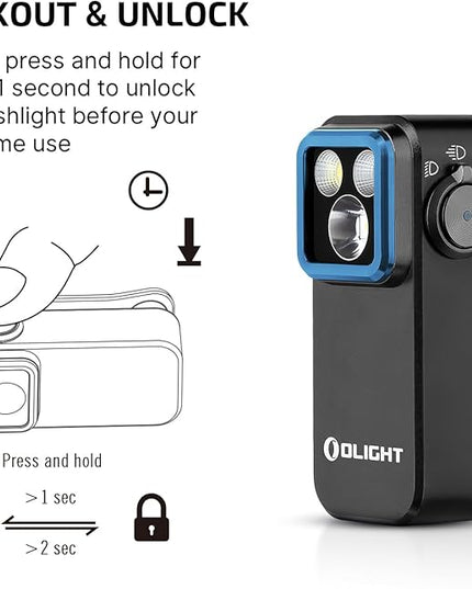 OLIGHT Oclip Pro EDC Flashlight Clip-on Light, Rechargeable 500 Lumens with Three Lighting Solutions Type-C Charging, Magnetic Flash Lights for Signaling, Cycling, Outdoor or Indoor Use(Black)