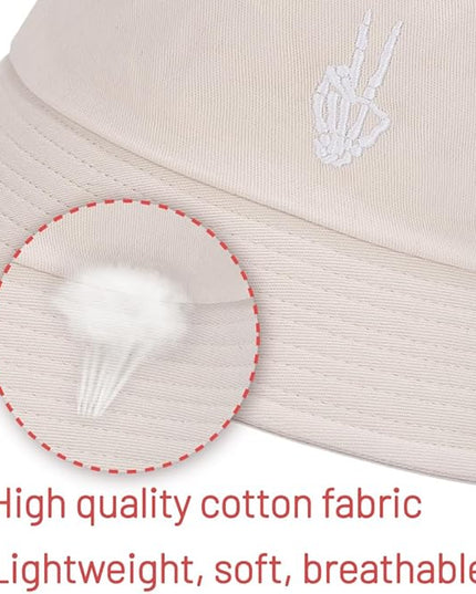 Cotton Bucket Hat for Women Men Summer Travel Sun Beach Bucket Cap, Unisex Outdoor Fisherman Hat