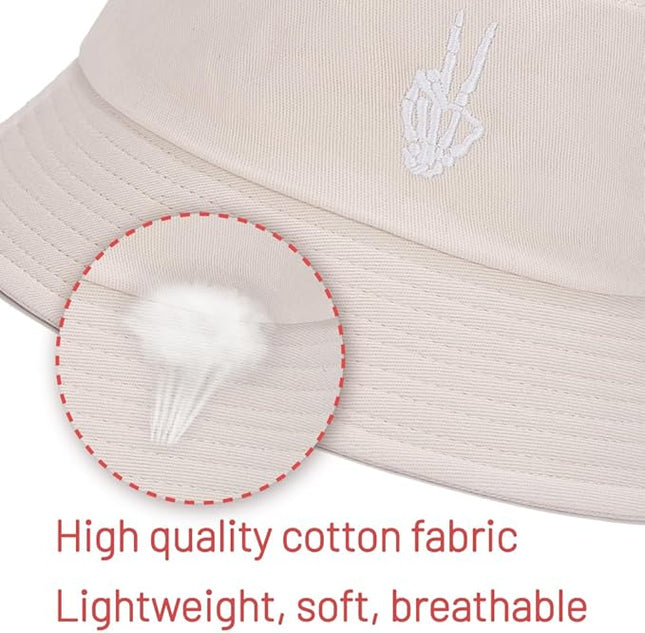 Cotton Bucket Hat for Women Men Summer Travel Sun Beach Bucket Cap, Unisex Outdoor Fisherman Hat