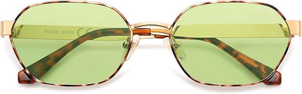 SOJOS Trendy Polarized Hexagon Sunglasses for Women Men, UV400 Retro Rectangle Shades SJ1238