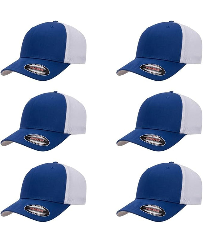 Flexfit 6511 Fitted Mid-Profile Stretchable Mesh Panels Trucker Cap | Bulk Pack Available