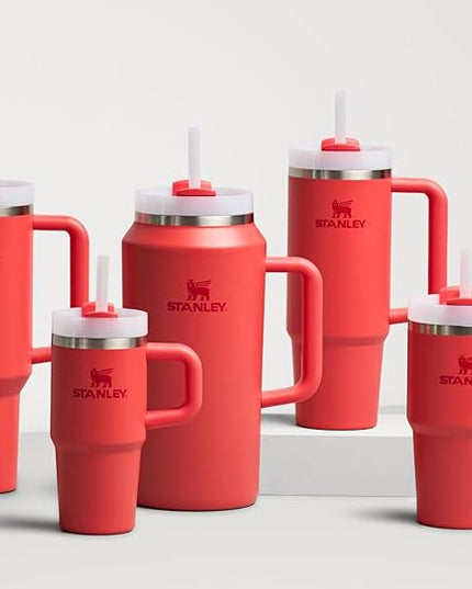 STANLEY Quencher H2.0 Tumbler with Handle and Straw 30 oz | Flowstate 3-Position Lid | Cup Holder Compatible for Travel | Insulated Stainless Steel Cup | BPA-Free | Hot Coral